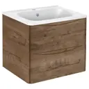 Тумба с раковиной Vincea 600 V.Oak VMC-2P600VO VCB-2VP600W