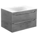 Тумба с раковиной Vincea Fine 800 Beton VMC-2F800BT VCB-1F800W