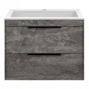 Тумба с раковиной Vincea Chiara 2D 600 G.Stone White VMC-2C2600GS VCB-13600W