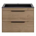 Тумба с раковиной Vincea Chiara 2D 600 N.Oak Black VMC-2C2600NO, VCB-13600B 60