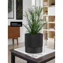 Кашпо Цилиндр каннелюры Marble collection d28 см 28 см 16 л полимерный бетон черный без автополива