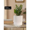 Кашпо Цилиндр каннелюры Marble collection d28 см 28 см 16 л полимерный бетон бежевый без автополива