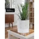 Кашпо Цилиндр каннелюры Marble collection d28 см 28 см 16 л полимерный бетон разноцветный без автополива