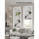 Рулонная штора At home Кенфирол 62x170 см цвет белый/зеленый