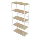 Стеллаж Solarius 5 полок 80x153x30 см без покраски нагрузка до 15 кг массив дерева цвет бежевый