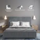 Кровать с подъемным механизмом Hypnoz Salamanca 172x47x216 см ДСП цвет светло-серый