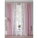 Комплект штор на ленте At Home Ромрикс 150x260 см габардин цвет серый/розовый/черный/фиолетовый AA958513