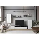 Гостиная Горизонт Лира 213x168x35 см ЛДСП цвет белый глянец