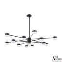 Люстра на штанге светодиодная Arte perfetto luce 3307.6296-12.black 67521 15 м² нейтральный белый свет цвет черный