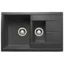 Мойка для кухни врезная Granicom G-012 2 чаши 49.5x79 см глубина чаши 21.5 см искусственный камень цвет серый