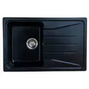Мойка для кухни врезная Granicom G-022 49.2x77 см глубина чаши 21 см искусственный камень цвет антрацит