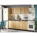 Кухонный гарнитур Sv-мебель Кайган 200x214x60 см ЛДСП цвет черный/белый/дуб сонома