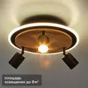 Светильник потолочный Lumion Ledio 6572/15CLR 3 лампы и светодиодная подсветка 8 м² нейтральный белый свет цвет черный