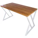 Кухонный стол прямоугольный Solarius Loft со столешницей 120x60 см белые металлические z-образные ножки массив сосны цвет ольха