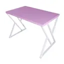 Кухонный стол прямоугольный Solarius Loft со столешницей 70x60 см белые металлические z-образные ножки массив сосны цвет розовый