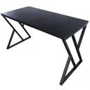 Кухонный стол прямоугольный Solarius Loft со столешницей 140x80 см черные металлические z-образные ножки массив сосны цвет оникс