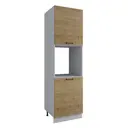 Напольный шкаф с нишей Лофт 60x211.80x57.40 см фасад серый МДФ каркас крафтовый дуб ЛДСП ДСВ Мебель