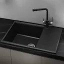 Мойка для кухни врезная Online comfort 7810 78x50 см глубина чаши 20 см кварцевый песок цвет черный