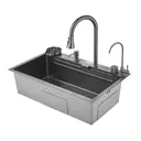 Мойка для кухни врезная с дозатором Savol S-Sc002Q 46x75 см глубина чаши 22 см нержавеющая сталь цвет графит