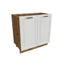 Навесной шкаф Прага 80x81.60x47.80 см фасад белый МДФ каркас дуб вотан