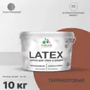 Краска для деревянных окон и дверей Malare Latex антисептическая быстросохнущая без запаха полуглянцевая цвет терракотовый 10 кг