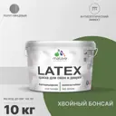 Краска для деревянных окон и дверей Malare Latex антисептическая быстросохнущая без запаха полуглянцевая цвет хвойный бонсай 10 кг