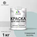 Краска для OSB дерева минеральных поверхностей Malare Wood быстросохнущая полуглянцевая цвет туманная лазурь 1 кг