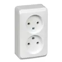 Розетка двойная накладная Systeme electric Этюд PA16-005B цвет белый