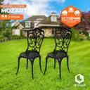 Стул садовый Tetchair Mozart 53 см х 41 см х 89 см алюминий черный 2 шт