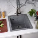 Мойка для кухни из искусственного камня Wisent WA10-16 Мрамор Серо-черный 480x410