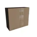 Навесной шкаф МС Валерия 2 дверцы 80x71.60x31.80 см фасад капучино МДФ каркас дуб ЛДСП Сурская мебель
