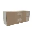 Навесной шкаф МС Валерия верхний горизонтальный 80x35.80x31.80 см фасад капучино МДФ каркас белый ЛДСП Сурская мебель