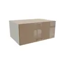 Навесной шкаф МС Валерия верхний горизонтальный 80x35.80x57.40 см фасад капучино МДФ каркас белый ЛДСП Сурская мебель