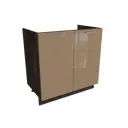 Напольный шкаф МС Валерия 2 дверцы 80x81.60x47.40 см фасад капучино МДФ каркас дуб ЛДСП Сурская мебель