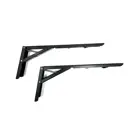 Кронштейн для полки складной с фиксатором 200 мм черная 2 шт.