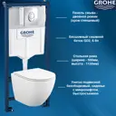 Комплект инсталляция и унитаз GROHE Rapid SL 38721001T1 цвет кнопки хромированный цвет чаши белый