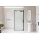 Душевая перегородка Март Walk in 90 90x195 см матовое стекло черный профиль