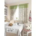Тюль на ленте Helga Витес 150x180 см вуаль цвет бежевый/зеленый HH930065