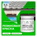 Краска резиновая Malare ProfleX Latex для фасадов интерьера мебели кровли цоколей быстросохнущая матовая цвет освежающий зеленый 0.5 кг