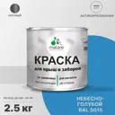 Эмаль по ржавчине Malare FastCorr для крыш заборов быстросохнущая износостойкая матовая цвет небесно-голубой 2.5 кг
