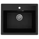 Мойка для кухни врезная Practik PR-M 565-004 49.5x56.5 см глубина чаши 17.5 см литьевой мрамор цвет черный