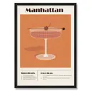 Манхэттен коктейлінің жақтауындағы сурет 50х70 см түрлі-түсті түсті