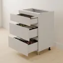 Напольный шкаф Севилья без столешницы 3 выдвижным ящика 60x82.50x44.80 см фасад белый ЛДСП каркас белый ЛДСП Dipriz