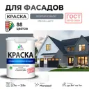 Краска фасадная Malare Professional Prof_фсдГОСТ_119 для дерева камня и кирпича УФ-стойкая быстросохнущая матовая цвет мокрый асфальт 2.7 л