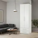 Шкаф распашной Шарм-Дизайн МШЯ-21 80x220x60 см ЛДСП цвет белый