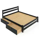Кровать двуспльная Solarius Мишка усиленная 2 выкатных ящика 170x80x210 см сплошное основание сосна цвет антрацит