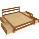Кровать двуспльная Solarius Мишка усиленная 4 выкатных ящика 190x80x210 см сплошное основание сосна цвет ольха