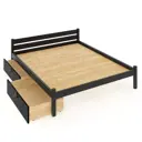 Кровать двуспльная Solarius Классика 2 выкатных ящика 130x63x200 см сплошное основание сосна цвет оникс