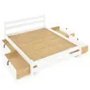 Кровать двуспльная Solarius Мишка усиленная 4 выкатных ящика 130x80x200 см сплошное основание сосна цвет белый