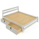 Кровать двуспльная Solarius Мишка усиленная 2 выкатных ящика 130x80x200 см сплошное основание сосна цвет платиновый